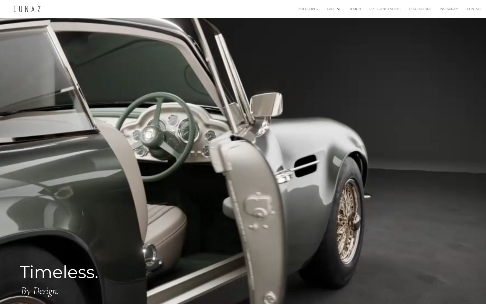 Homepage of the Lunaz website, designed and built by Sitegrown