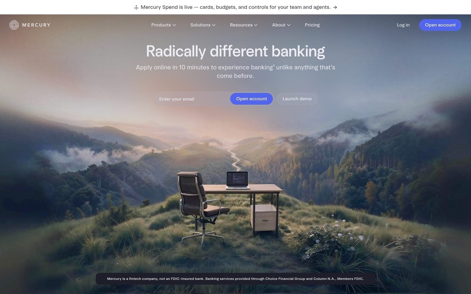 Homepage of the Mercury website, designed and built by Sitegrown